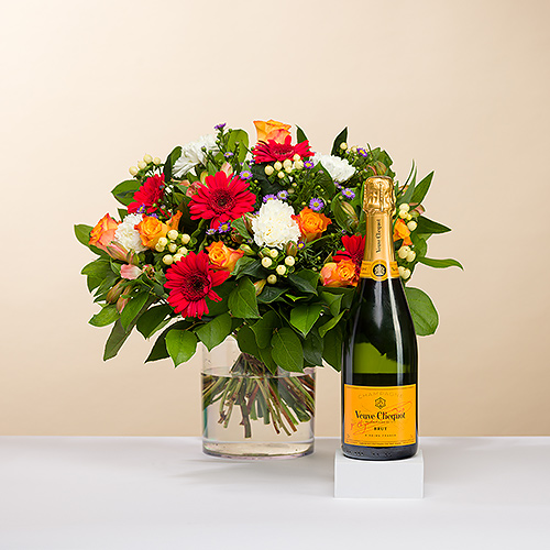 Bouquet du jour avec Champagne Veuve Clicquot