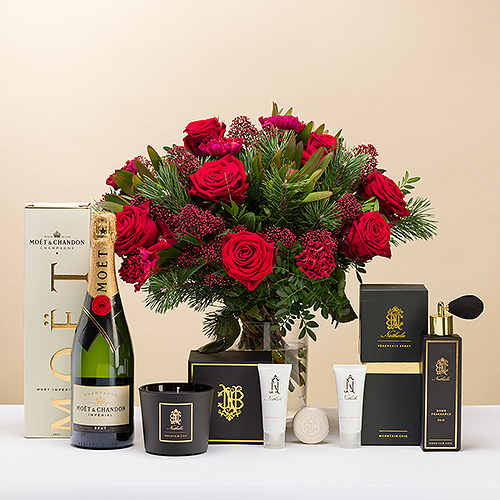 Bouquet de Noël et Moët & Chandon & Le Parfum de Nathalie