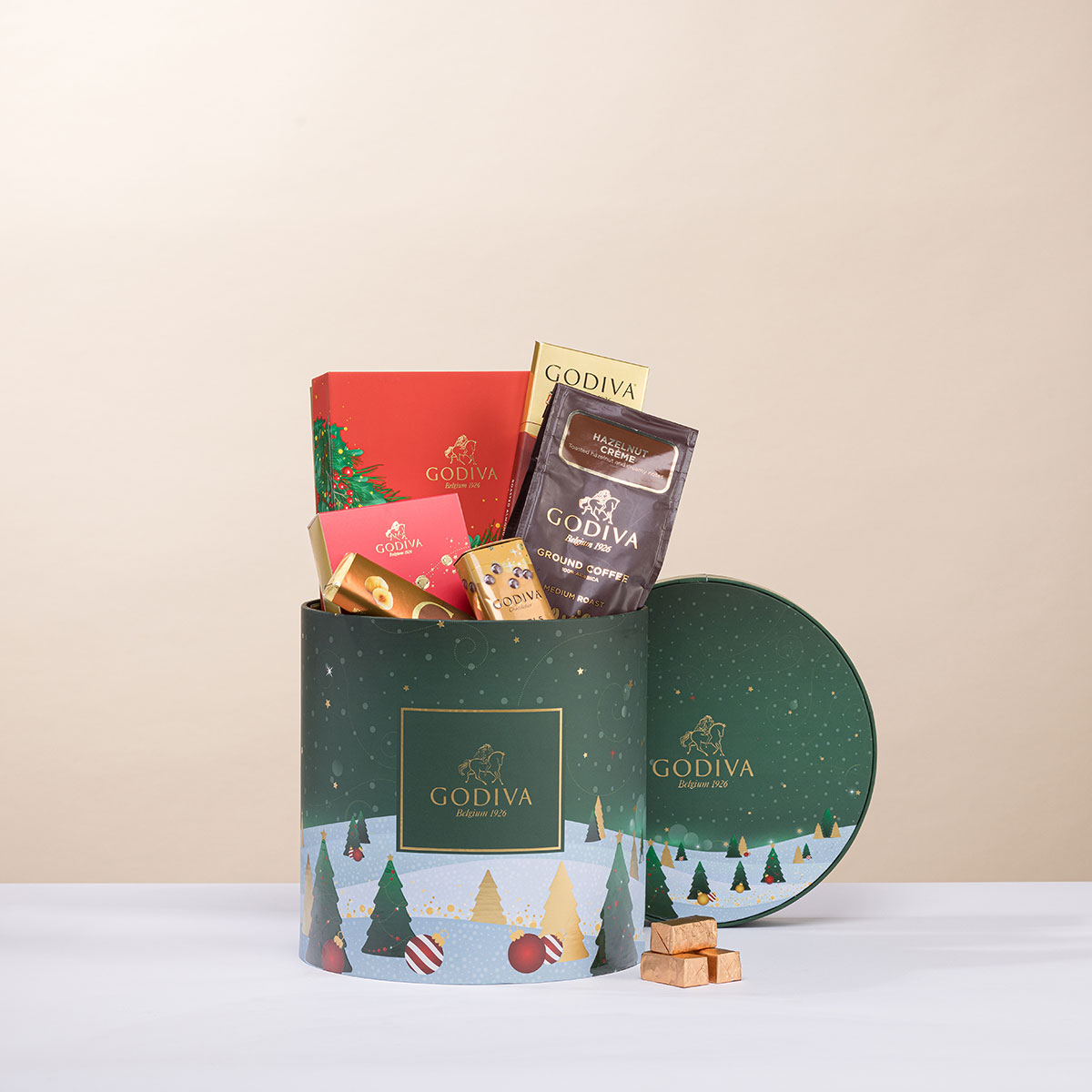 Godiva Christmas 2023 Godiva Winter Wonderland Round Hamper Green II